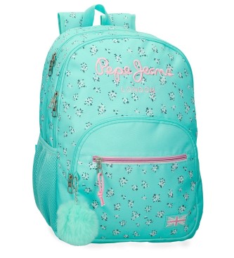 Pepe Jeans para niña. 6042542 Mochila Nora 44cm turquesa (OSFA), Casual, Poliéster, moda infantil