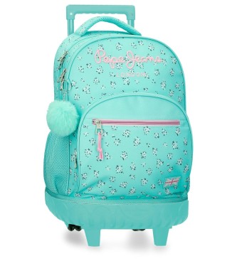 Pepe Jeans para niña. 6042942 Mochila Nora turquesa (OSFA), Casual, Poliéster, moda infantil