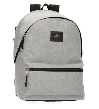 Pepe Jeans para todos. 63324H1 Mochila Aris Evergreen gris (OSFA), Casual, Poliéster, moda infantil