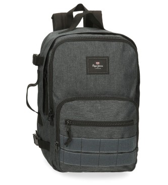 Pepe Jeans para todos. 63325C8 Mochila Evergreen 40cm gris oscuro (OSFA), Casual, Poliéster, moda infantil