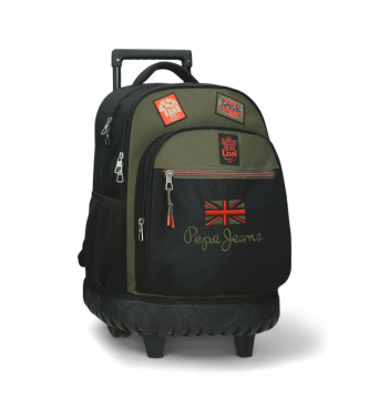 Pepe Jeans para niño. 6892921 Mochila compact 2r verde (OSFA), Casual, Poliéster, moda infantil