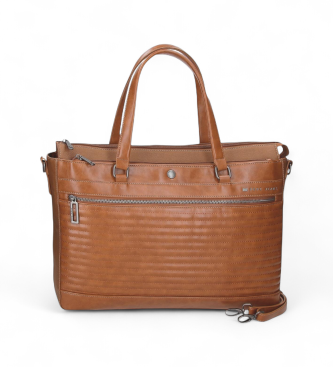 Pepe Jeans unisex. 7156642 Bolso Portaordenador Adap. 2C. Biker marrón (OSFA), Casual, Sintético