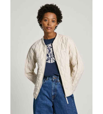 Pepe Jeans para mujer. PL402427 Chaqueta bomber Abi blanco (XS), Casual, Poliéster, Sostenible