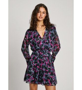 Pepe Jeansvoor vrouwen. PL953630 Kort zwart jurkje Ada (XS), Casual, Polyester, Lange mouwen