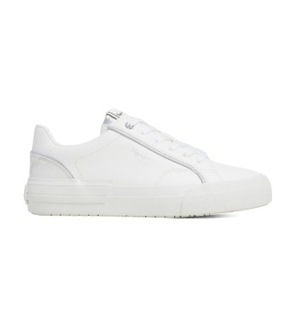 Pepe Jeans para mujer. PLS31580 Zapatillas Allen Twin blanco (36), Plano, Cordones, Casual