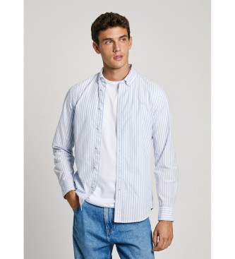 Pepe Jeansvoor mannen. PM308807 Ander blauw overhemd (XS), Casual, Katoen, Lange mouwen, Duurzaam