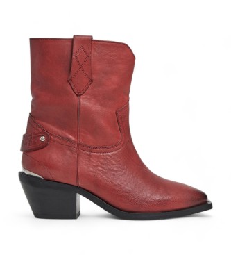 Pepe Jeans para mujer. PLS50562 Botas de piel April Rock rojo (36), 5 a 8cm, Ninguno, Casual