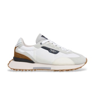 Pepe Jeans para hombre. PMS600024 Zapatillas Archer Mesh blanco (46), Plano, Cordones, Casual