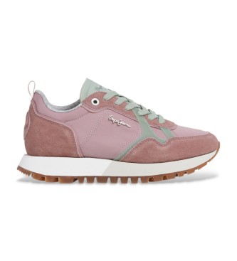 Pepe Jeans para mujer. PLS400001 Zapatillas Ari Snug rosa (36), Piel, Plano, Cordones, Casual