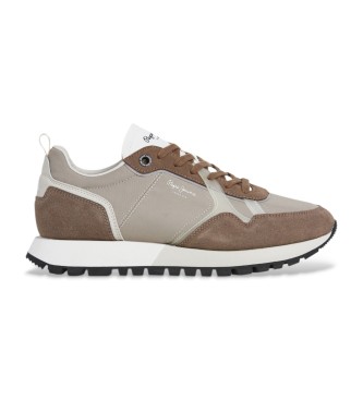 Pepe Jeans para hombre. PMS400001 Zapatillas de Piel Ari Soft beige (40), Plano, Cordones, Casual