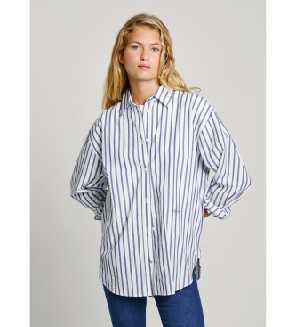 Pepe Jeans para mujer. PL304975 Camisa Artemisa azul (M), Casual, Algodón, Manga larga