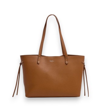 Pepe Jeans para mujer. PL0300111 Bolso Audrey Script marrón (OSFA), Casual, Poliuretano