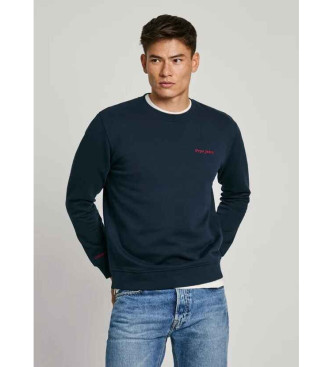 Pepe Jeans para hombre. PM582723 Sudadera Axel Crew marino (XL), Casual, Algodón Orgánico, Sostenible