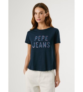 Pepe Jeans para mujer. PL5000045 Camiseta Badi marino (M), Casual, Algodón, Manga corta