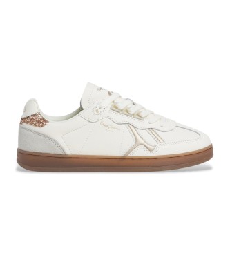 Pepe Jeans para mujer. PLS000014 Zapatillas de Piel Ball Basic blanco (39), Plano, Cordones, Casual