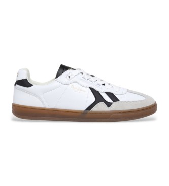 Pepe Jeans para hombre. PMS00042 Zapatillas de piel Ball Class blanco (43), Plano, Cordones, Casual