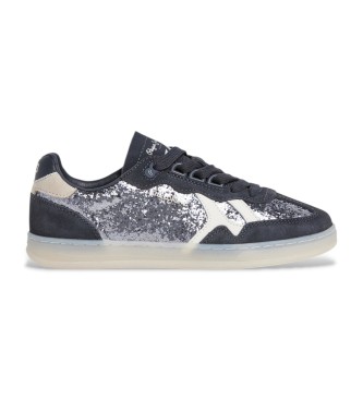 Pepe Jeans para mujer. PLS000012 Zapatillas de Piel Ball Glitter negro (39), Plano, Cordones, Casual
