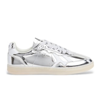 Pepe Jeans para mujer. PLS00036 Zapatillas Ball Mirror plateado (37), Plata, Plano, Cordones, Casual