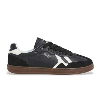 Pepe Jeansvoor mannen. PMS000010 Ball Zero Leren Sneakers zwart (46), Leer, Plat, Veters, Casual
