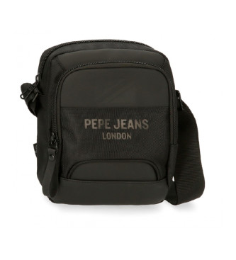 Pepe Jeans unisex. 7065341 Bandolera mediana Bromley dos compartimentos negro (OSFA), Casual, Poliéster