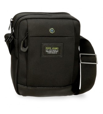 Pepe Jeans unisex. 7785531 Bandolera Leighton dos compartimentos negro (OSFA), Casual, Poliéster