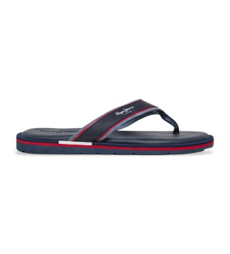 Pepe Jeans para hombre. PMS90122 Chanclas Barrel Brand marino (43), Plano, Ninguno, Beachwear