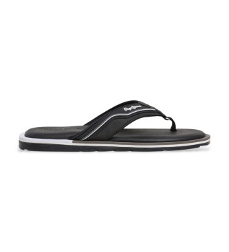 Pepe Jeans para hombre. PMS900005 Chanclas Barrel Club negro (41), Plano, Ninguno, Beachwear