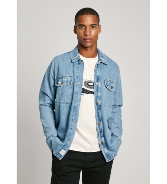 Pepe Jeans para hombre. PM308815 Camisa Bart azul (XXL), Casual, Algodón, Manga larga