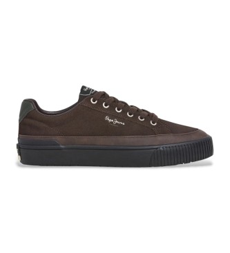 Pepe Jeans para hombre. PMS300001 Zapatillas de Piel Ben Evolution marrón (43), Plano, Cordones, Casual