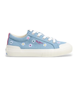 Pepe Jeans para niña. PGS30615 Zapatillas Ben Denim G azul (39), Plano, Cordones, Casual, moda infantil
