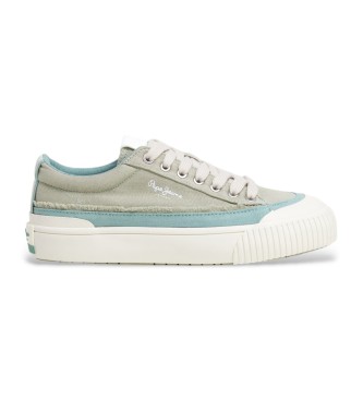 Pepe Jeans para mujer. PLS31589 Zapatillas Ben Fresh verde (38), Plano, Cordones, Casual, Sostenible
