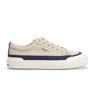 Zapatillas de piel Ben Wash beige (43), Plano, Ante, Cordones, Casual, Sostenible