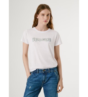 Pepe Jeans para mujer. PL5000013 Camiseta Berena blanco (M), Casual, Algodón, Manga corta