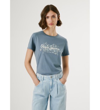 Pepe Jeans para mujer. PL5000049 Camiseta Bero azul (S), Casual, Algodón, Manga corta