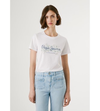 Pepe Jeans para mujer. PL5000049 Camiseta Bero blanco (M), Casual, Algodón, Manga corta