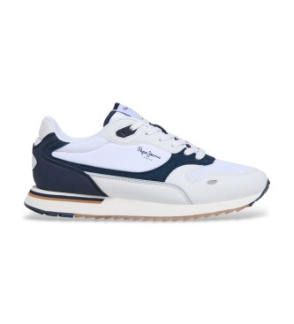 Pepe Jeans para hombre. PMS400034 Zapatillas Bexley Road blanco (44), Plano, Cordones, Casual