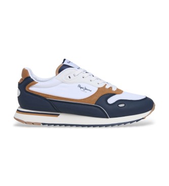 Pepe Jeans para hombre. PMS400034 Zapatillas Bexley Road blancorino (41), Plano, Cordones, Casual