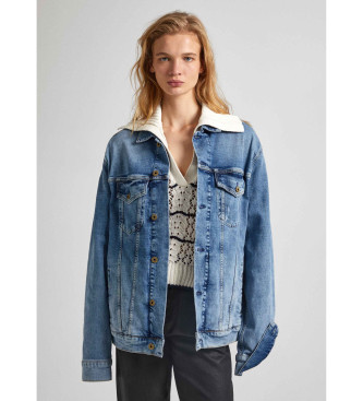 Pepe Jeans para mujer. PL402390RH8 Cazadora Boyfriend azul (S), Casual, Algodón, Denim, Sostenible