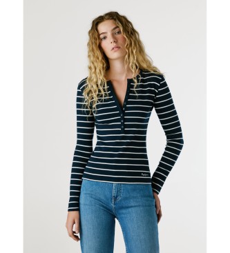 Pepe Jeans para mujer. PL5000048 Camiseta Brana marino (M), Casual, Algodón, Manga larga