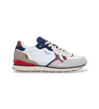 Pepe Jeans para hombre. PMS400026 Zapatillas Brit Active blanco (41), Plano, Cordones, Casual
