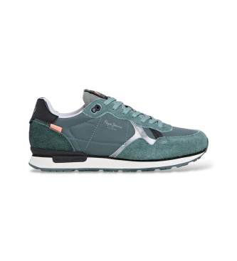 Pepe Jeans para hombre. PMS400005 Zapatillas Brit Flyer verde (44), Plano, Cordones, Casual