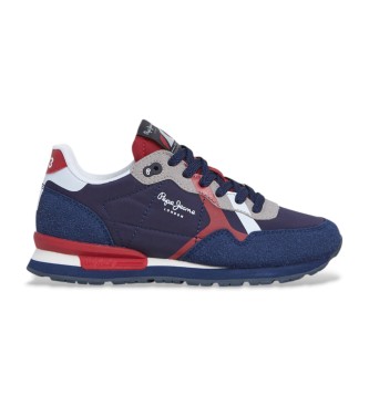 Pepe Jeans para niño. PBS400003 Zapatillas Brit Land azul (36), Plano, Cordones, Casual, moda infantil