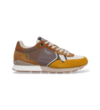 Pepe Jeans para hombre. PMS400027 Zapatillas Brit Land amarillo (41), Plano, Cordones, Casual