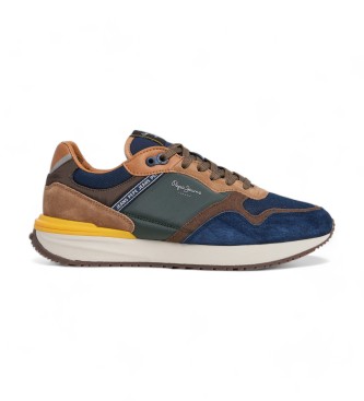 Pepe Jeans para hombre. PMS60027 Zapatillas de Piel Buster Pro marino (44), Plano, Ante, Cordones, Casual