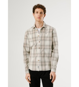 Pepe Jeans para hombre. PM3090831 Camisa Camden beige (S), Casual, Algodón, Manga larga