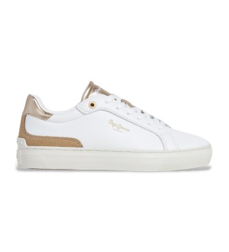 Pepe Jeans para mujer. PLS000007 Zapatillas de piel Camden Cold blanco (38), Plano, Cordones, Casual