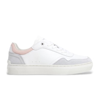 Pepe Jeans para mujer. PLS00042 Zapatillas de piel Camden Collar blanco (37), Plano, Ante, Cordones, Casual