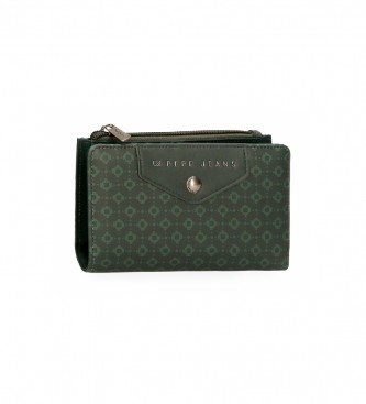 Pepe Jeans para mulher. Carteira verde Bethany com porta-cartÃµes