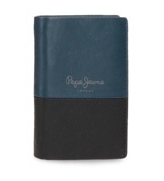 Pepe Jeans unisex. 7832032 Cartera de piel Dual vertical con monedero Azul marino (OSFA), Casual