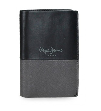 Pepe Jeans unisex. 7832031 Cartera de piel Dual vertical con monedero Negro (OSFA), Casual